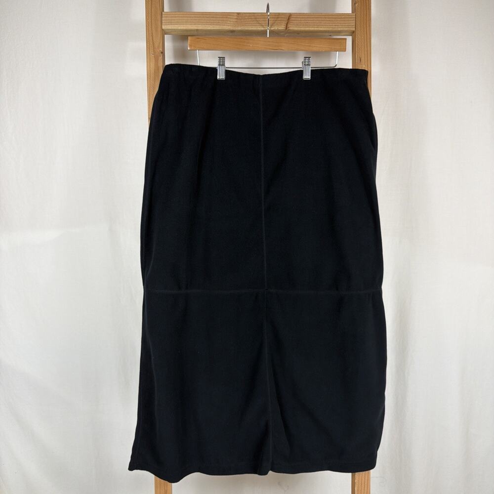 NWT Vintage Y2K Norm Thompson /Early Winters Black Fleece Zip Skirt #1311 SZ XL